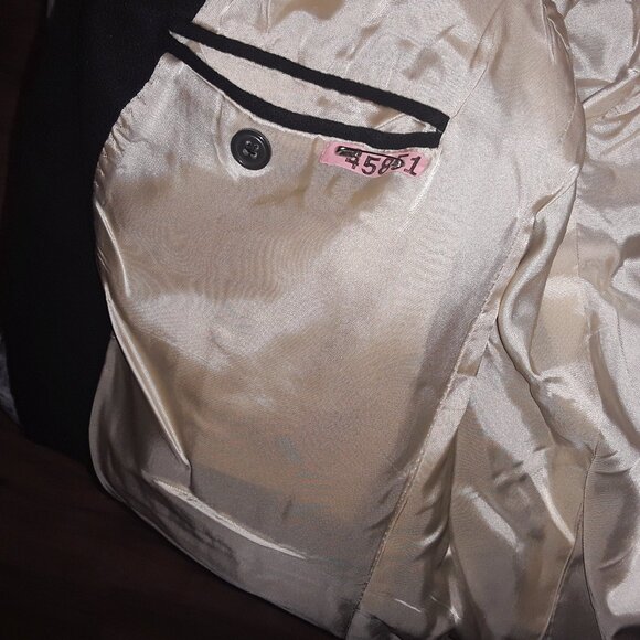 Fioravanti Studio New York mens large black 100% cashmere w/gold satin lining - Picture 6 of 10